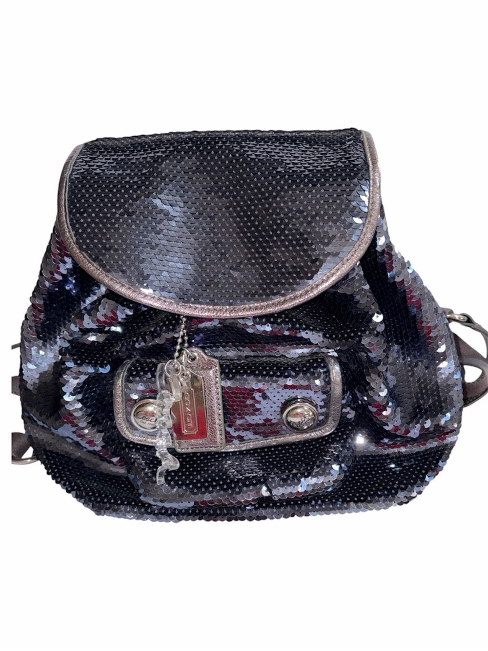 COACH BLUE SEQUIN POPPY BACKPACK (limited edition)